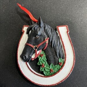 Christmas Holiday Ornament Christmas Horse Can Be‎ Personalized Black Horse